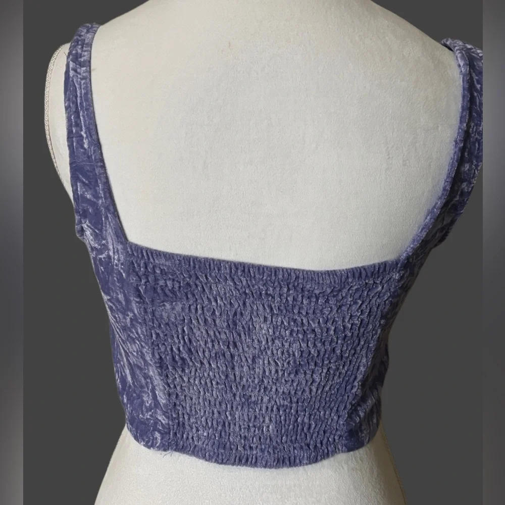 Wild Fable Crushed Velvet Purple Corset Tank - Picture 2 of 7